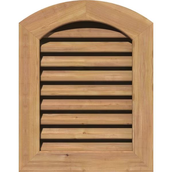 Arch Top Gable Vent Functional, Western Red Cedar Gable Vent w/ 1